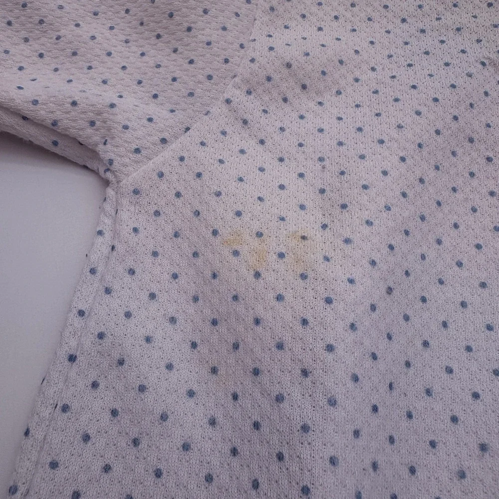 Lullaby Club Coverall Boys 3-6 Months White Blue ABC Polka Dot Footed One Piece‎
